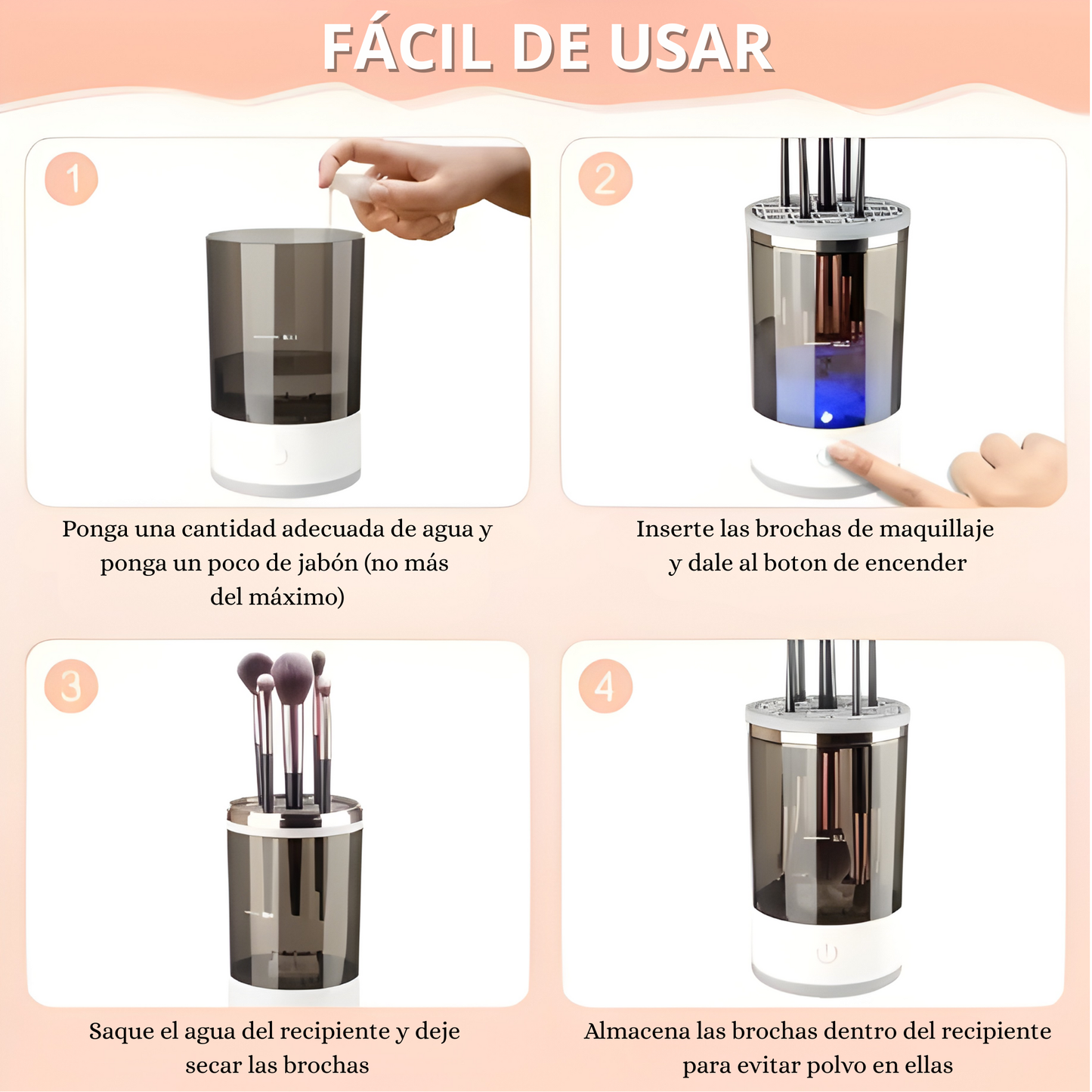 Limpiador Eléctrico de Brochas de Maquillaje
