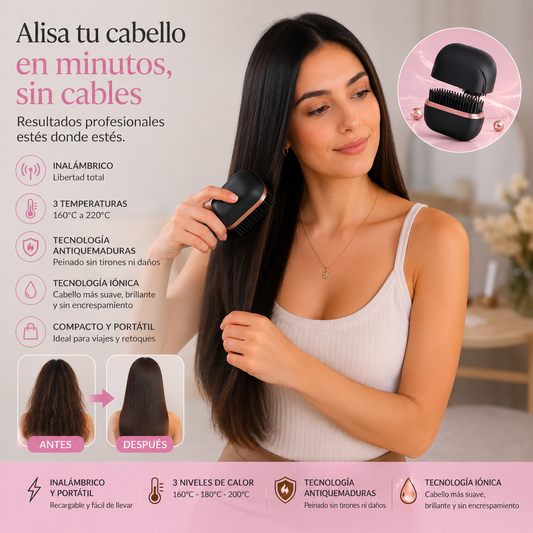 Cepillo Alisador Portátil Anti-Frizz